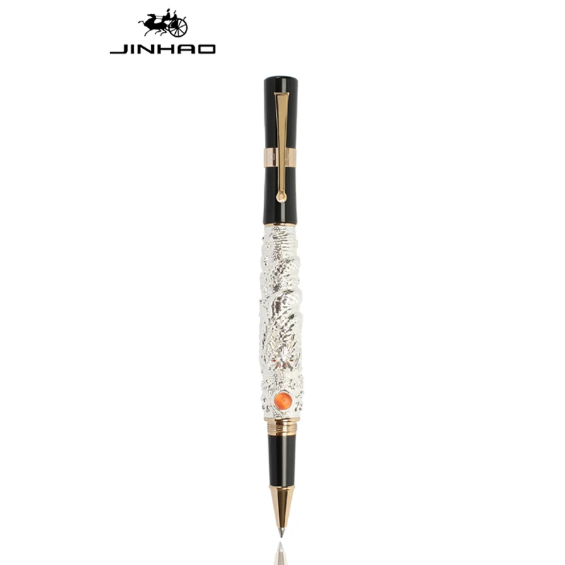 Jinhao Vintage Flying Dragon Rollerball Pen, Metal Embossing, Noble Golden Color Business For Office & School Supplies