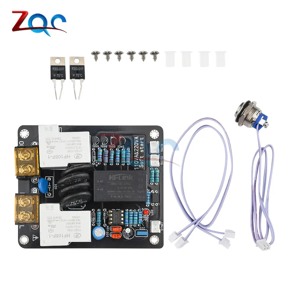 AC105-235V Amplifier Switch High Power Supply Soft Start Board Light Touch Double Temperature Control With Overheat Protection