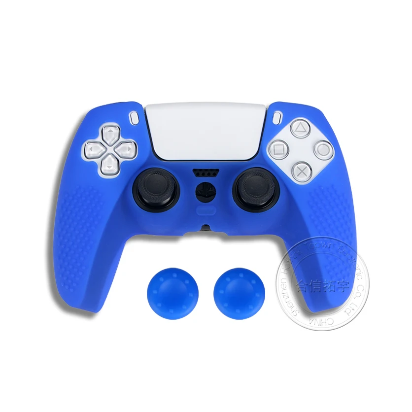 HOTHINK Silicon Chống Trượt Bao Da Cho PS5 Bộ Điều Khiển Ốp Lưng Mềm Chống Trượt Điểm Ngón Tay Cái Dán Nắp Capo cho DualSense