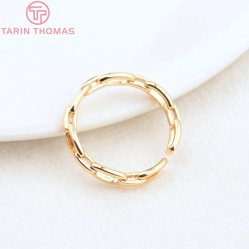 (3004)6PCS 22MM 24K Gold Color Brass Weave Rings Connector High Quality DIY Jewelry Making Findings Accessories