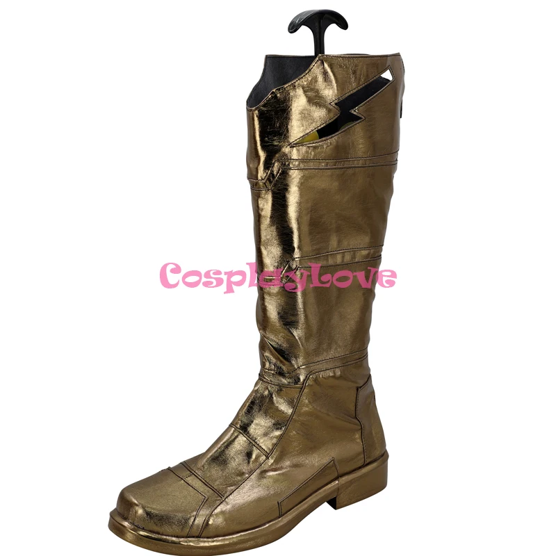 CosplayLove Shazam! Shazam Brown Cosplay Shoes Cosplay Long Boots Leather Custom Made