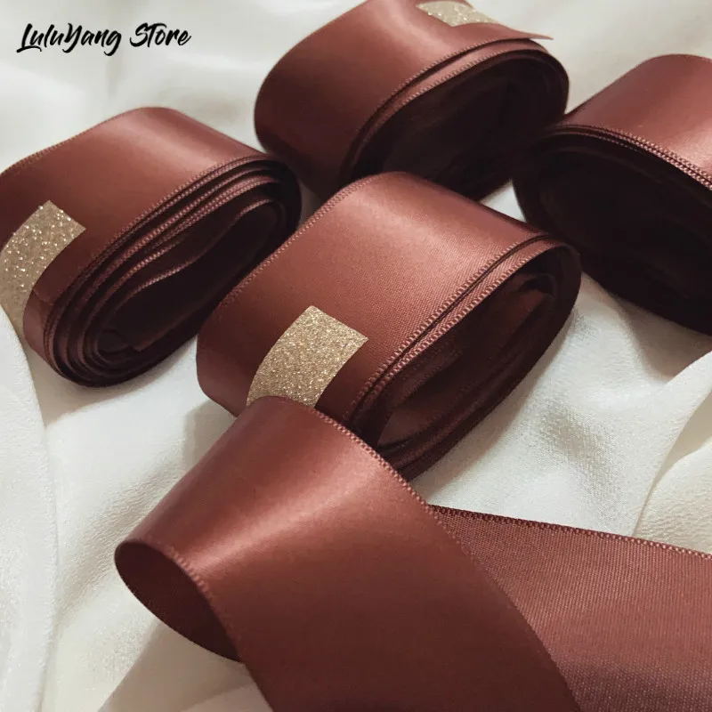 40mm Satin Ribbons Gift Wrapping Christmas Party Decoration Single Sided RosePink Polyester Tape DIY Handmade Supplies Scrapbook