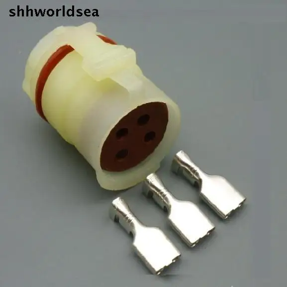 shhworldsea 5/30/100sets 4PIN 6.3mm kit auto plastic wire connector