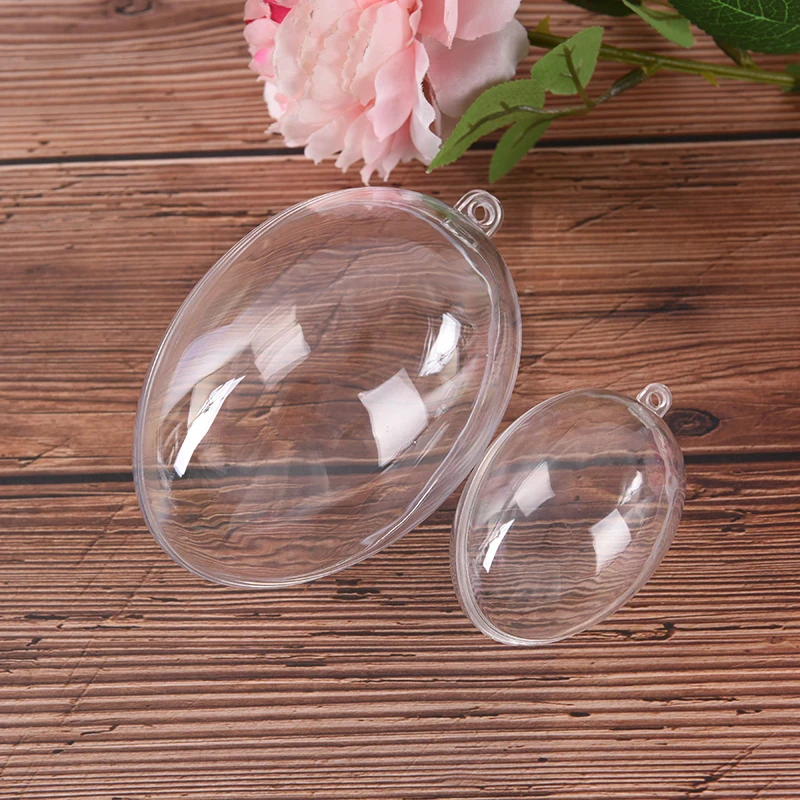 Transparent Ball Clear Plastic Ball for Wedding Candy Box Favors Egg Shape Acrylic  Gift Bag New Year Christmas Tree Decorations