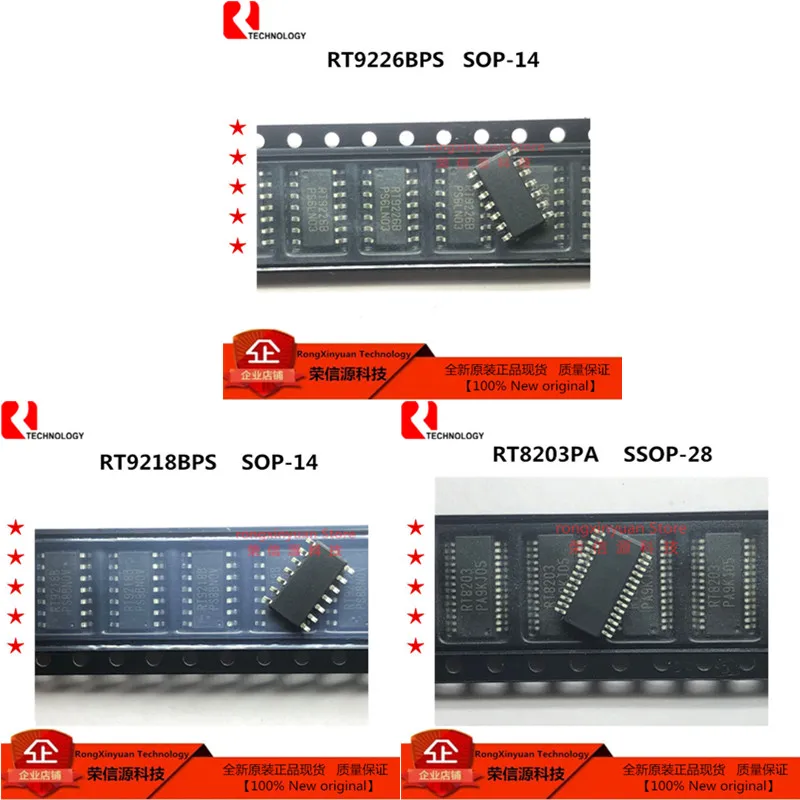 5 pçs/lote RT9226BPS RT9226B RT9226BCS SOP-14 RT9218BPS RT9218B RT9218BGS SOP-14 RT8203PA RT8203 RT8203GA SSOP-28 original Novo