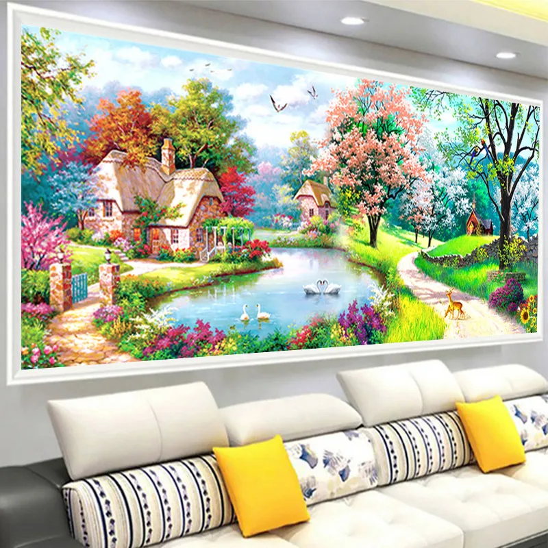 5d especial forma de diamante pintura bordado ponto cruz inteiro/parcial casa doce para decoração paisagem diy novo padrão