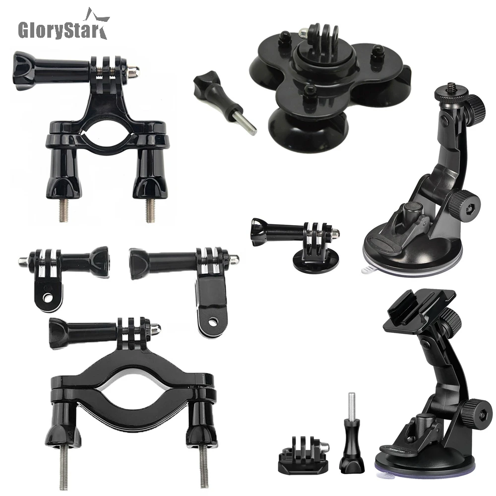 GloryStar Optional Bike/Motorbike Mount for Gopro Accessories for Xiaomi Yi Suction Cup Car Mount for Sjcam Sj4000 Eken H9 H9R