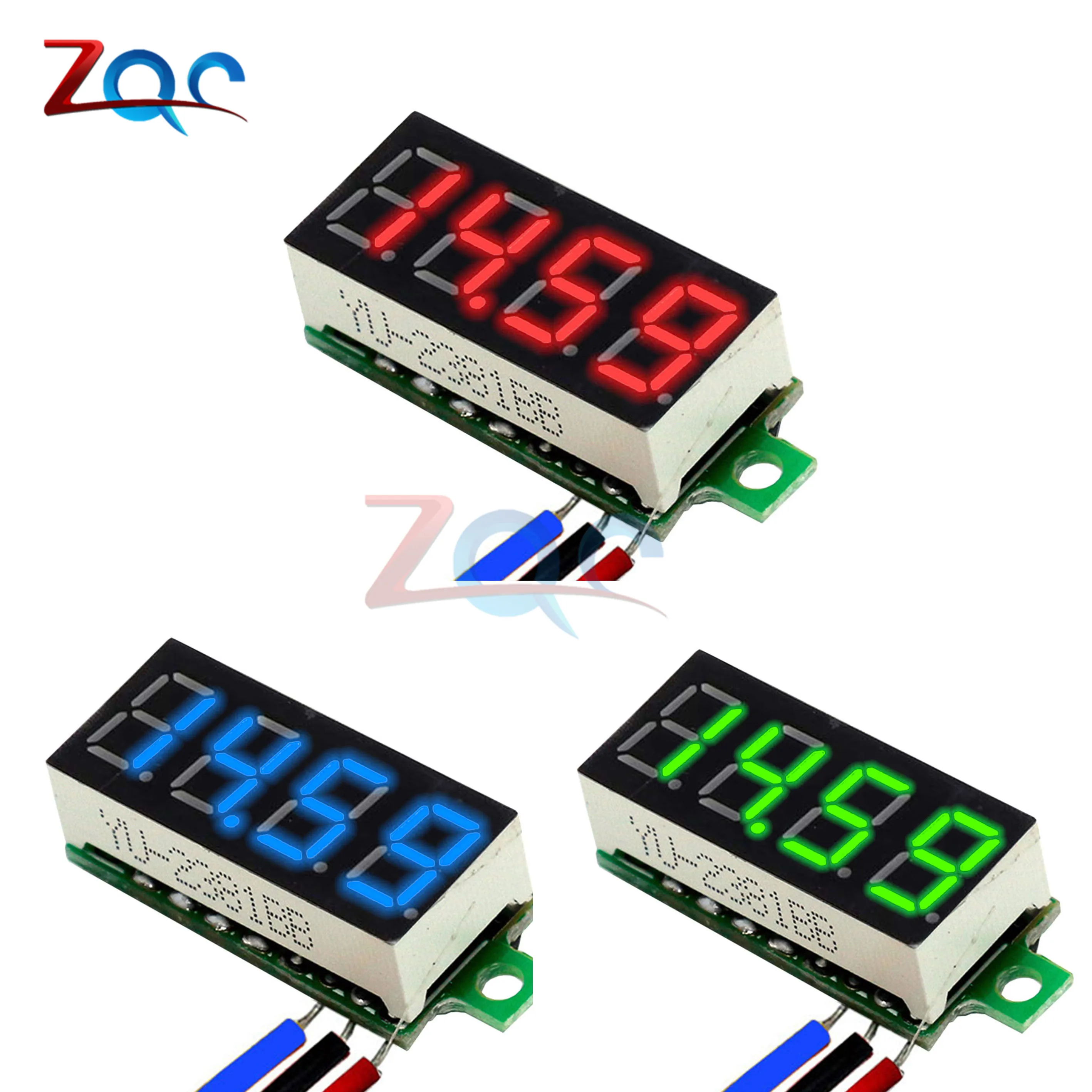 4 Bit 0.36 inch Mini Digital Voltmeter 0-100V DC Volt Voltage Meter LED Panel Electric Voltage Tester Gauge 3 Wires 12V 24V 48V