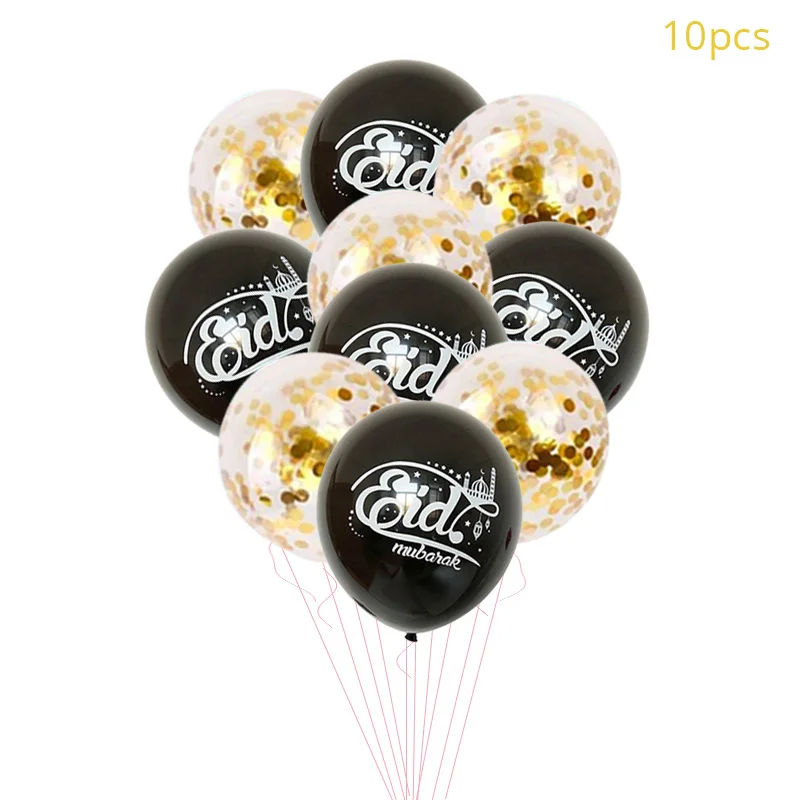 10/15pcs EID MUBARAK Decor Latex Balloon Eid Confetti Balloons Islamic Muslim Festival Party Supplies Ramadan Kareem Decoration