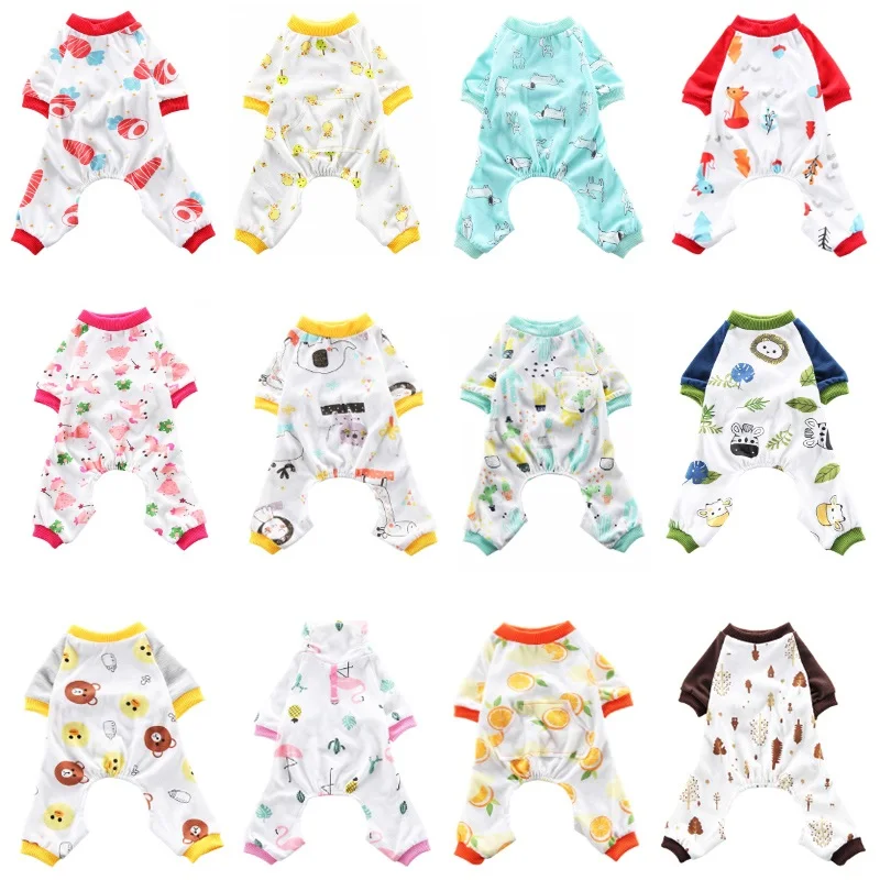 Dog Pajamas Pet Clothes For Small Dogs Cat Pyjama Dog Puppy Jumpsuit for Medium Dogs Sleepingwear Warm Clothing Coat Yorkshir 35