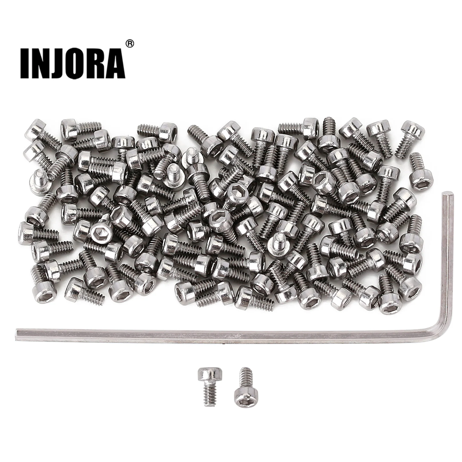 INJORA 100Pcs M1.4 Metal Hex Socket Screws Fit 1.0\