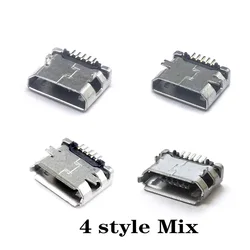 50 pçs/lote 5pin micro-b smd micro usb conector de porta fêmea jack cauda sockect plug para conector de dados de telefone android