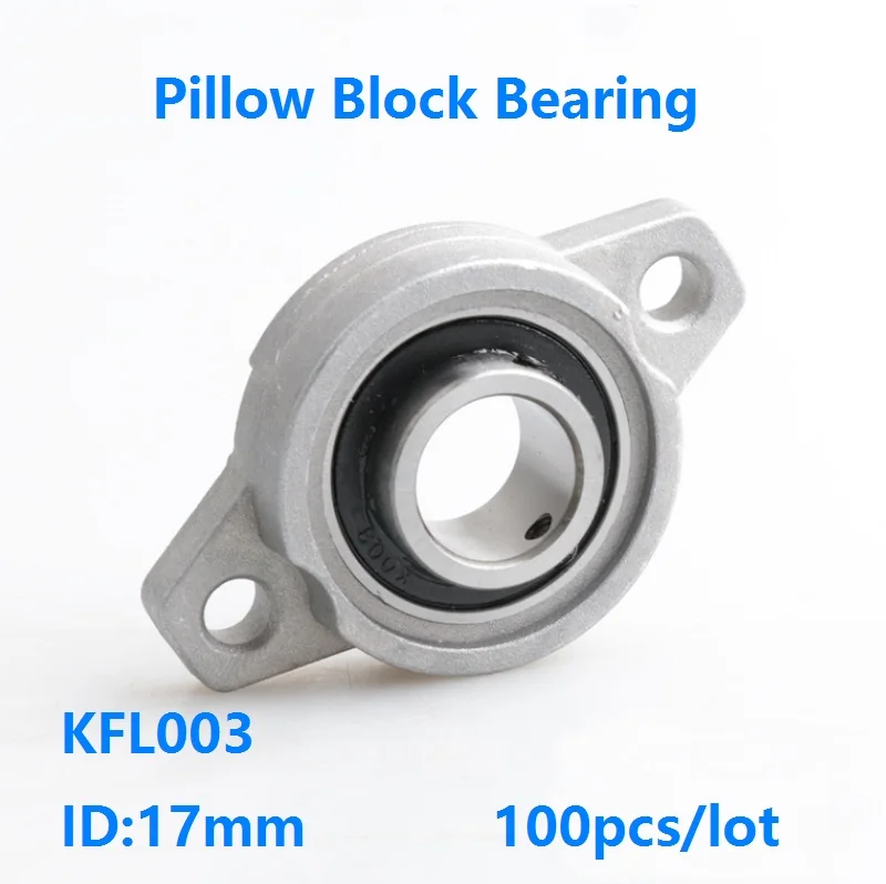 100pcs/lot KFL003 17mm  FL003 Bore Diameter Zinc Alloy Bearing Units Flange Pillow Block Bearing bracket For CNC parts