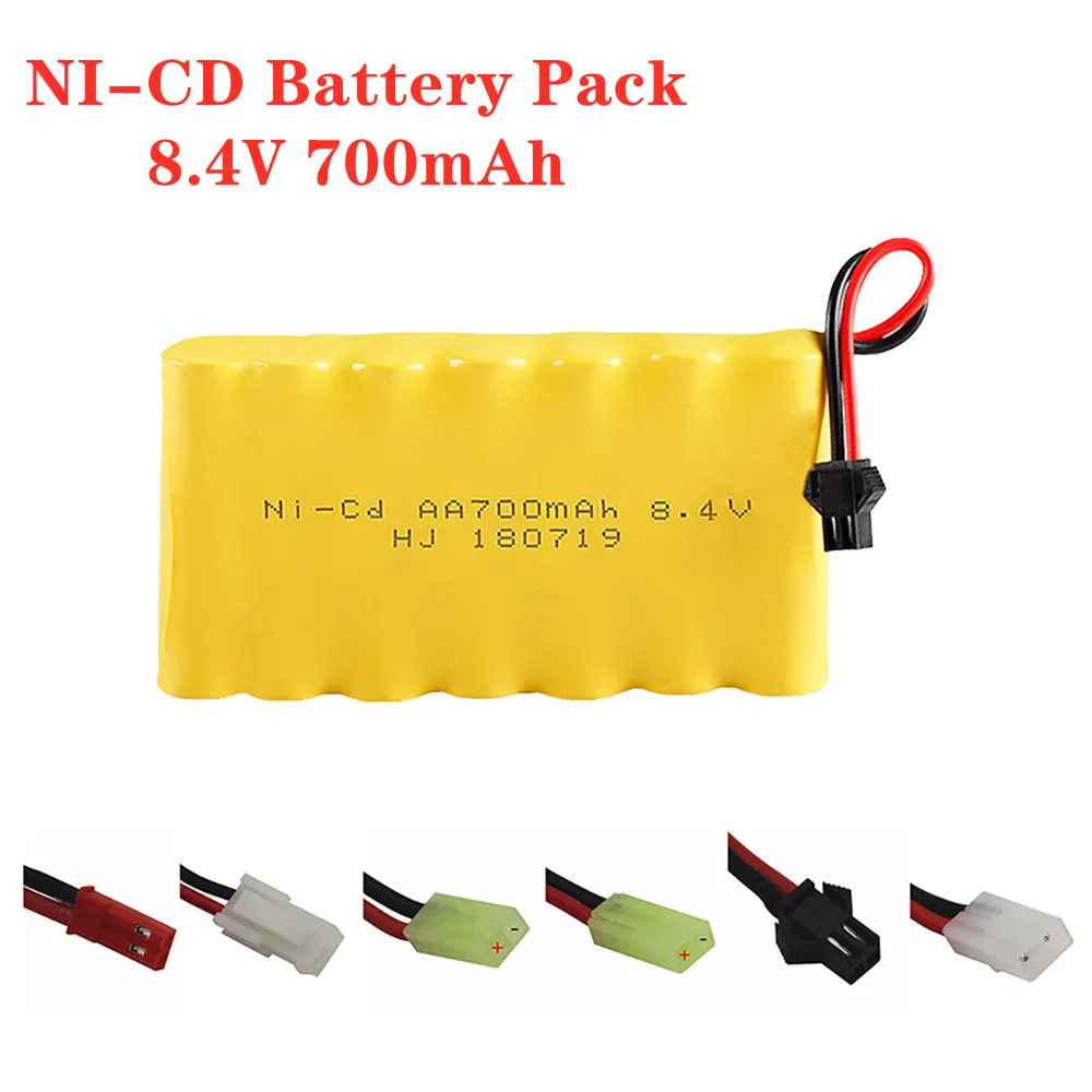 

High Rate Rechargeable 8.4v 700mah Ni-Cd AA Battery Pack for Rc Car Boat Gun Tank Trucks Trains Electric Toys Electric Car Parts