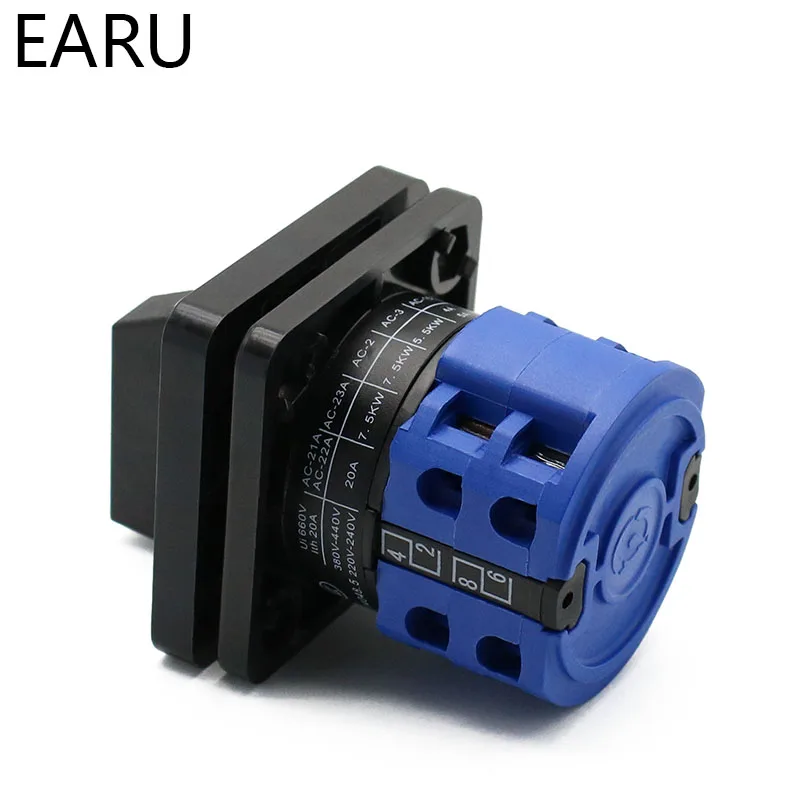LW28-20 LW26-20 LW28 LW26 Series Electric 2/3/4 Position 8 Terminals Rotary Cam Changeover Switch With Screws 660V 20A Customize image 5