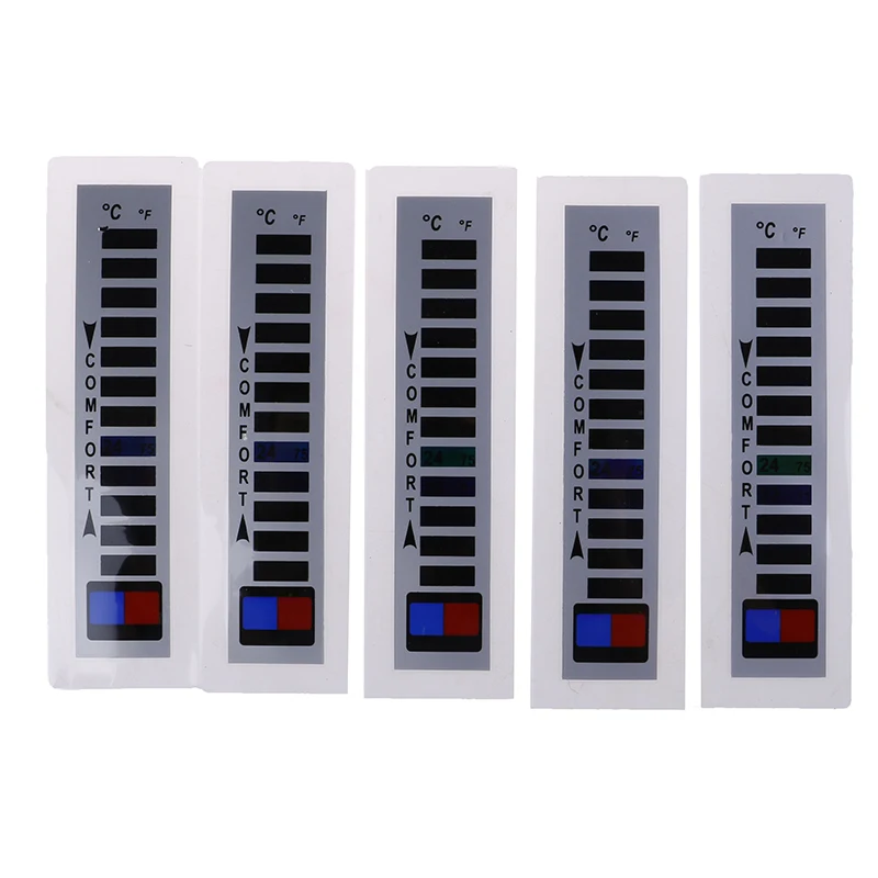 Termómetro de cristal líquido para ropa, chaqueta de plumón, trajes de esquí, termómetro para el hogar, ropa de abrigo, producto para el hogar, 1 o