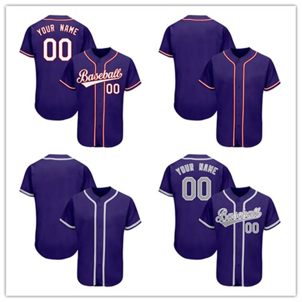 Chea Custom Purple Baseball Jersey Wholesale Print Fashion Jerseys Stitched College Students‘ Sport Shirts Indoor&Outdoor