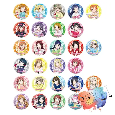 Love Live All Stars Anime Badge μ's Aqours PDP Lovelive Sunshine Perfect Dream Project Game Metal Badge Brooch Pins