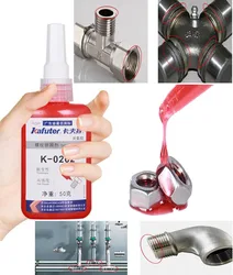 Yellow Anaerobic Threadlocking Adhesive K-0262 - 10/50ML Removable Fastening Sealant for Screws, Bolts, and Metal Threaded Parts