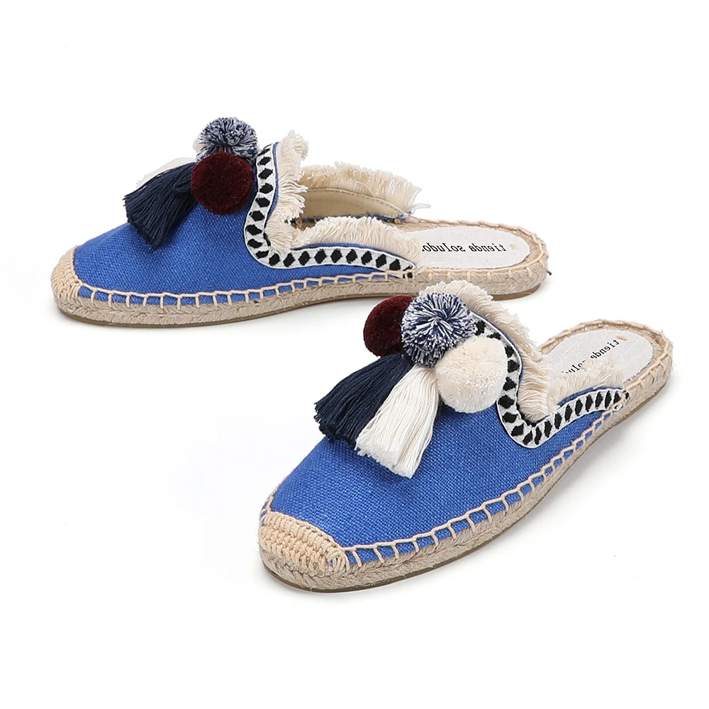 2021 Zapatos De Mujer Canvas Rubber Spring/autumn Mules Unicornio Terlik Tienda Soludos Espadrilles For Flat Sandals