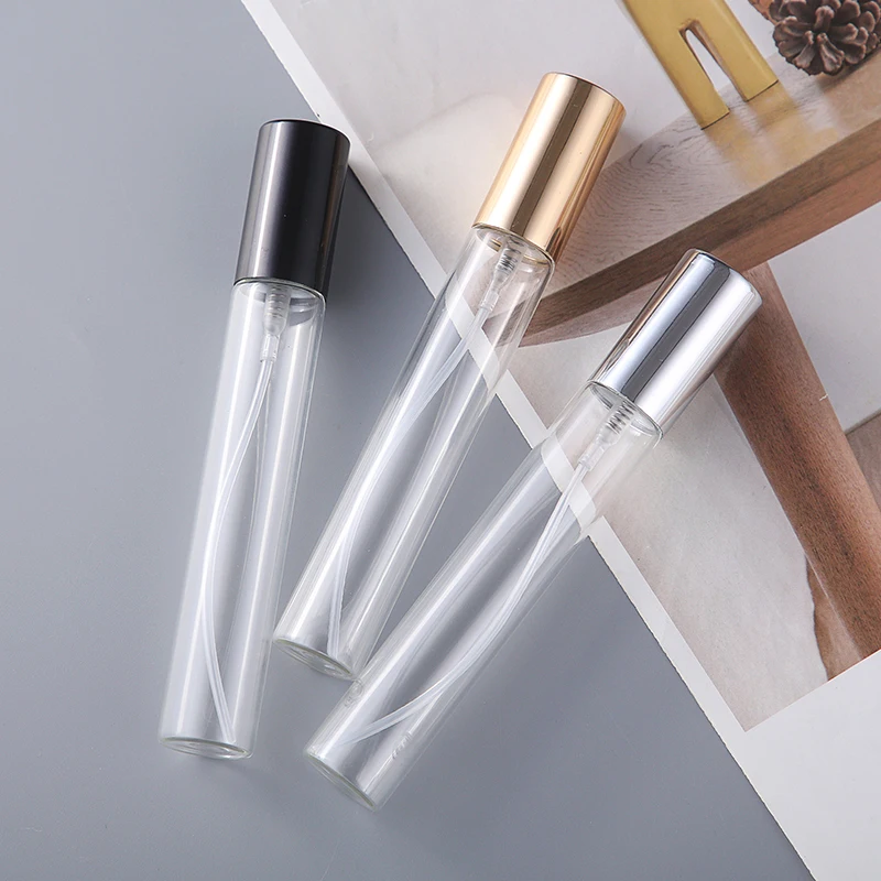 10/30/50pcs 15ml Gold Silver Black Clear Mini Perfume Glass Bottle Empty Cosmetics Bottle Sample Test Tube Thin Glass Vials