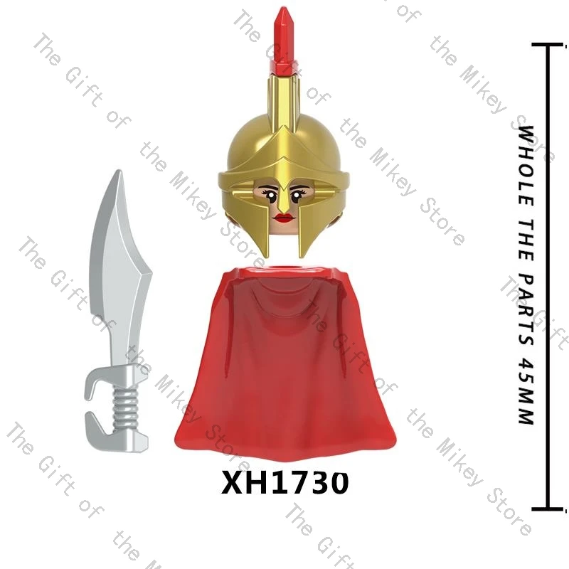 Single Sell Medieval Time Knight Roman Soldier Warrior Helmet Figures Building Blocks Accessories Toys For Kids Gift XH1730-1737