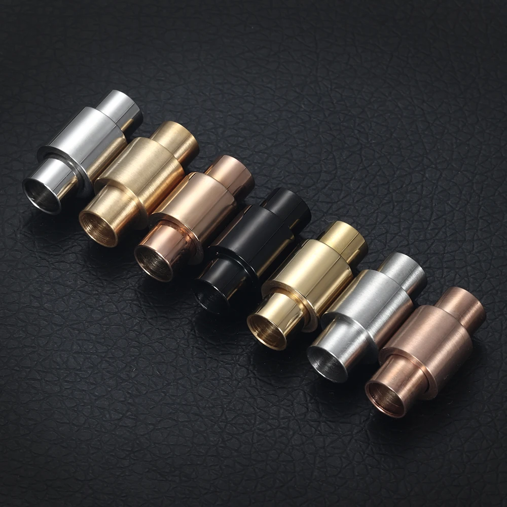 Stainless Steel Magnetic Clasp 5mm 6mm Hole Mirror Polished Leather Cord Magnet Clasps Bracelet DIY Supplies Jewelry Making