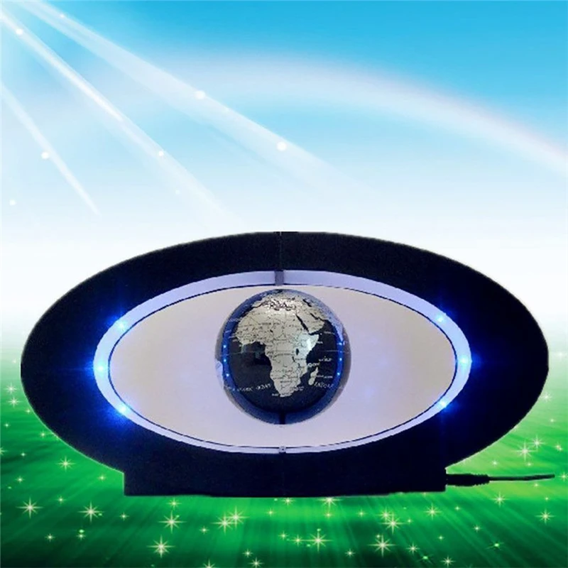 New Novelty Decoration Magnetic Levitation Floating Globe World Map with LED Light with Electro Magnet and Magnetic Field Sensor