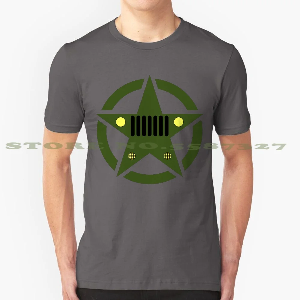 Off-Road Star : Army Green 100% Cotton T-Shirt Offroad 4X4