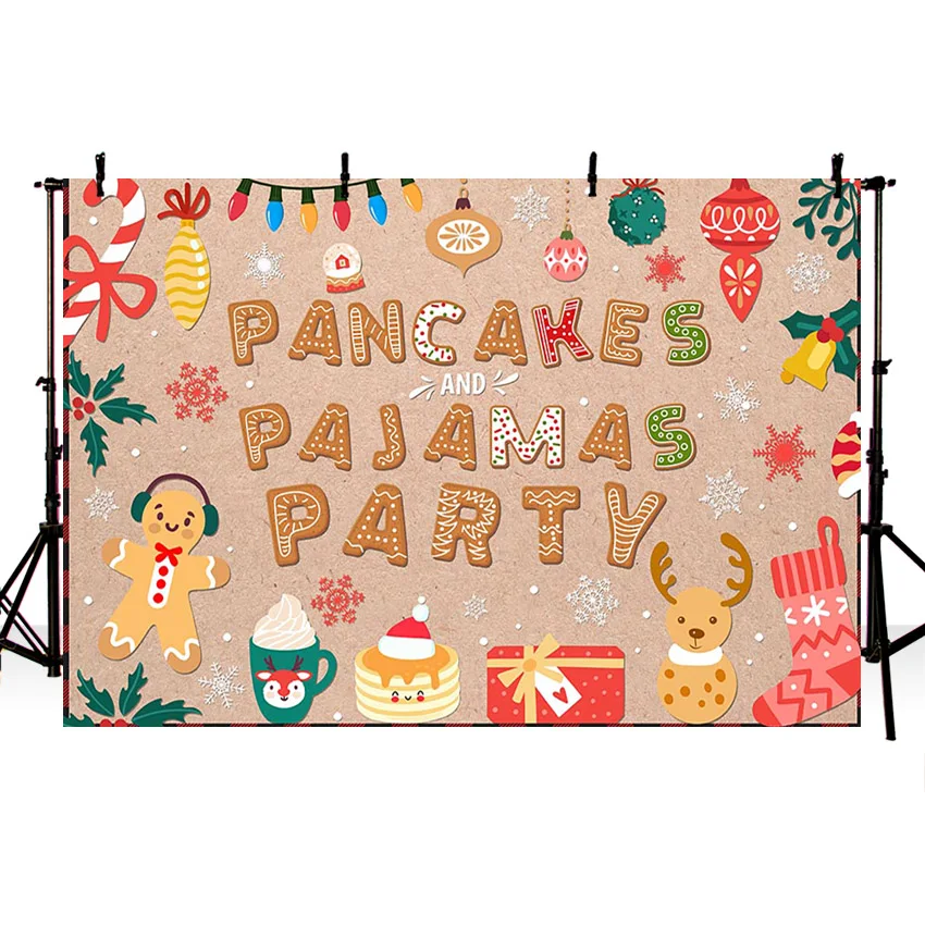 Avezano عيد الميلاد خلفية الزنجبيل فطيرة منامة هدية حفلة الشتاء ندفة الثلج التصوير خلفية الصورة استوديو فوتوزون