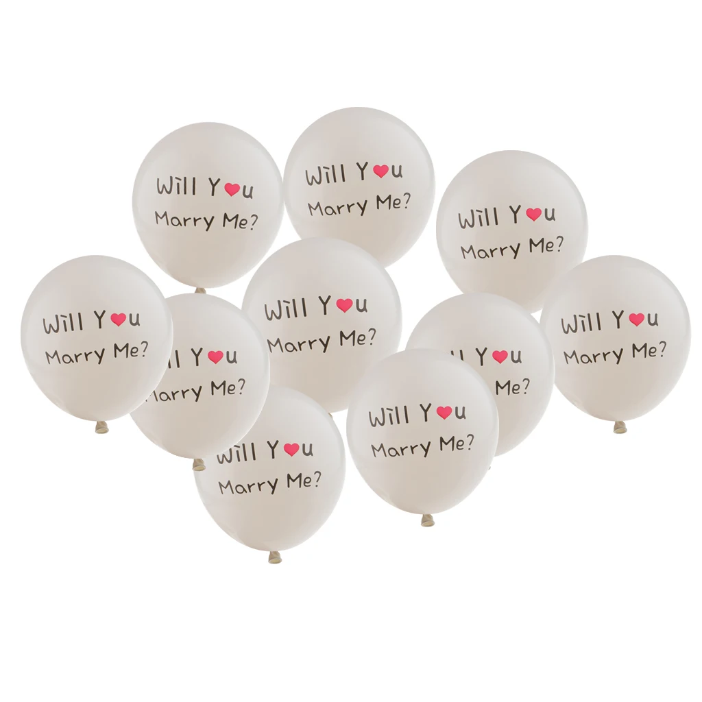 10pcs Wedding Prom Latex Balloon Will You Marry Me 12in Balloon for Romantic Proposal