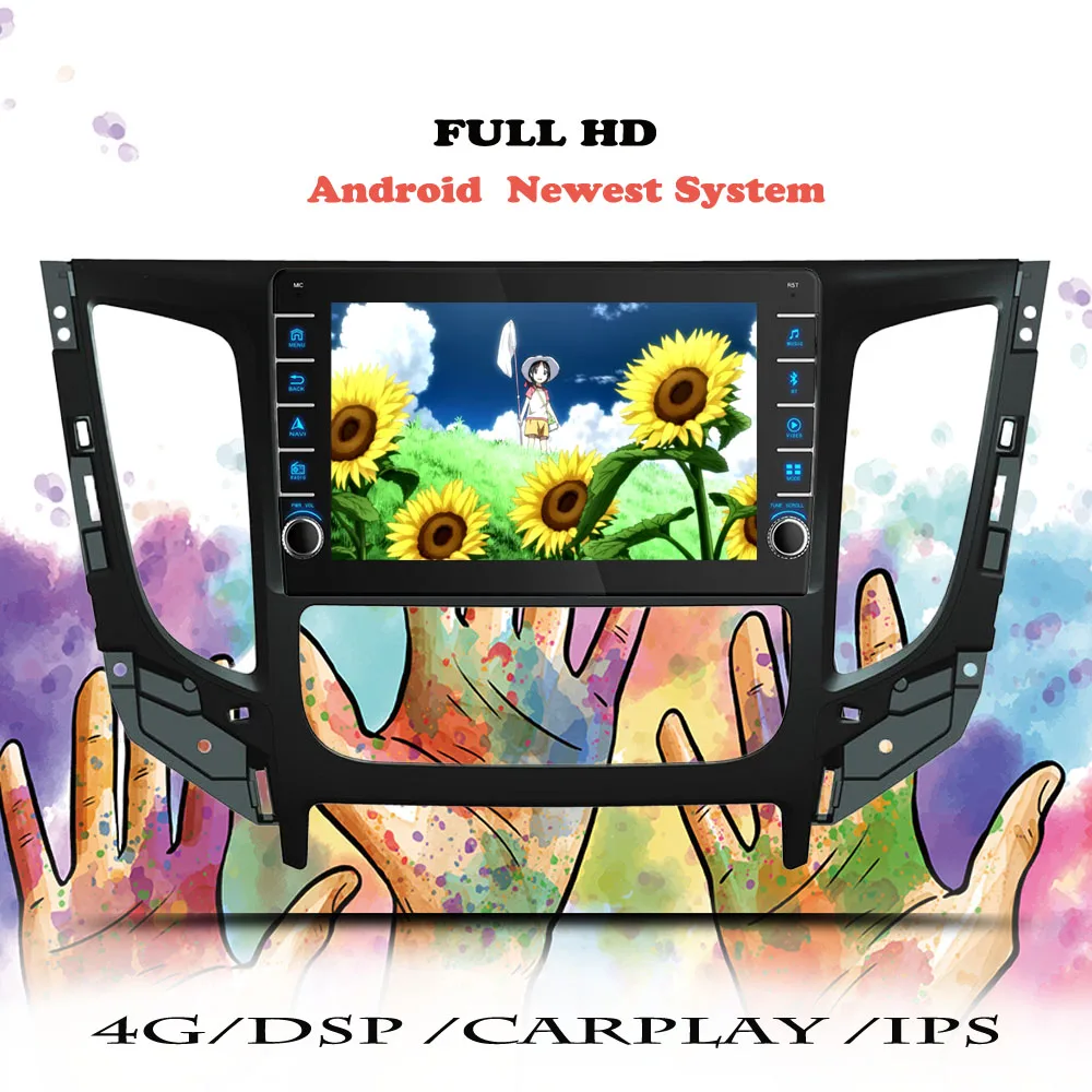 Android 12 Car Radio Head Unit Multimedia Player For Mitsubishi L200 5 2015 2016 2017 2018 2019 GPS Navigation 2din DVD Cassette