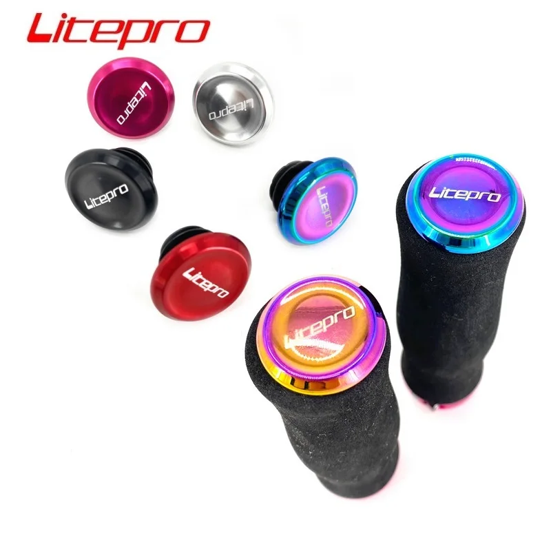 Litepro Fiets Grips End Stekkers Enkele Dubbele Grips Cap Aluminium & Plastic Mtb Mountainbike Vouwen Road Fiets Accessoires