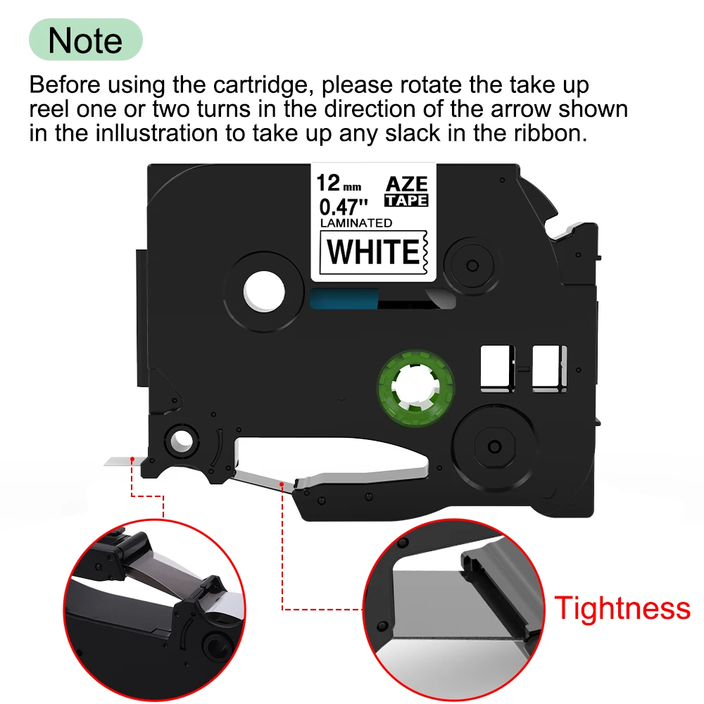 31 Colors TZe-231 TZe231 Compatible for Brother Laminated Label Tape TZ231 Black on White Compatible for Brother Label Printer