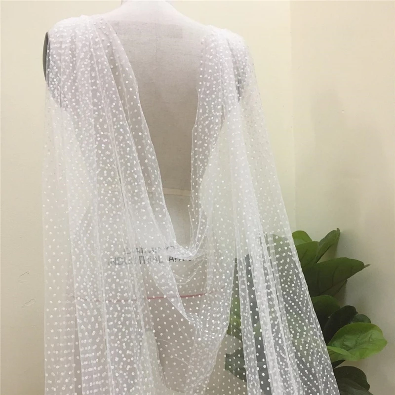 Polka Dots Ivory Bridal Shoulder Cape Veils Tulle Wedding Cloaks Capes for Brides Accessories Shoulder Train