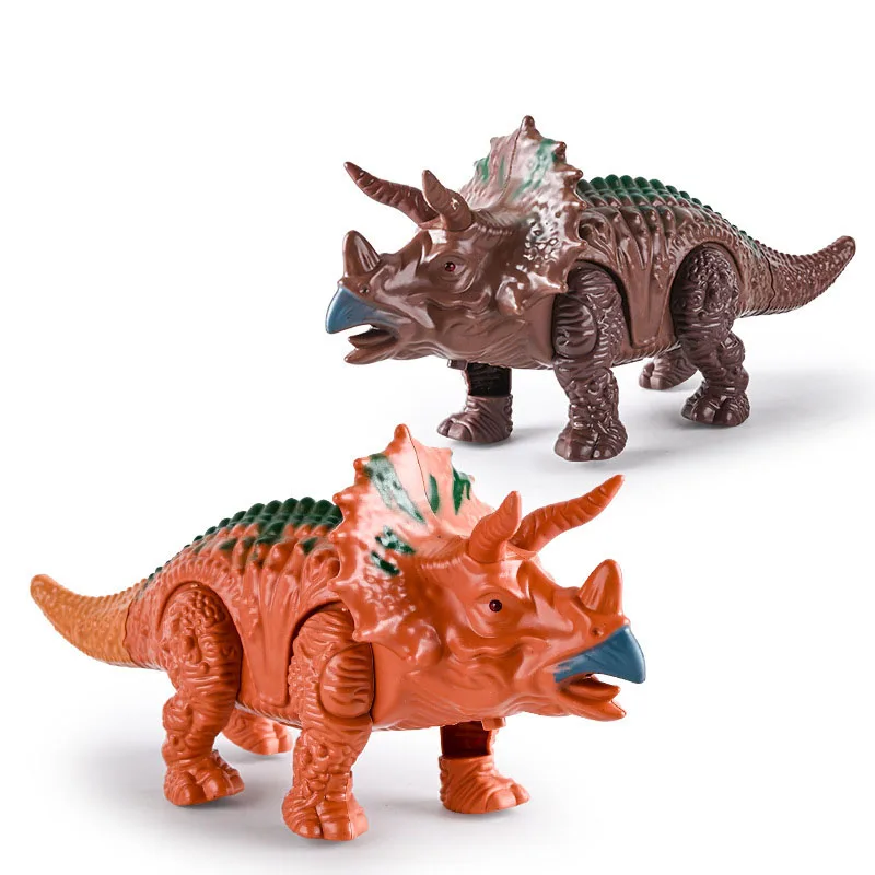 Brinquedos interativos do dinossauro da caminhada elétrica que brilham a simulação com animais sadios modelo brinquedos para presentes de aniversário das crianças dos meninos