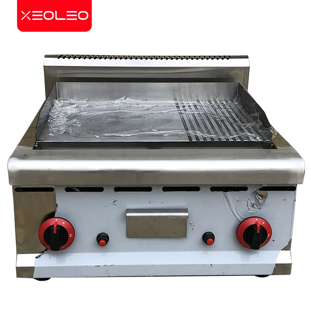 XEOLEO Desktop Gas Griddler Teppanyaki Machine Flat Pan Wave/Plate Home Griller Hand Rice Cooking Appliance BBQ Pasta Cooker