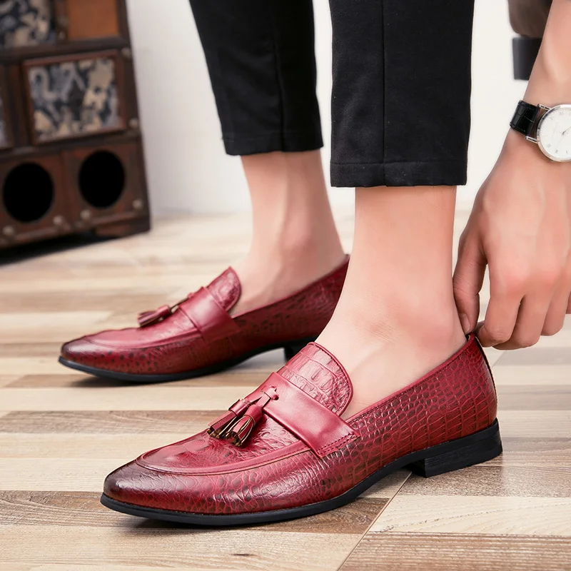 

Big Size 47 Men Shoes Fashion Leather Shoes Casual Breathable Comfy Sneakers Loafers Tassel Mocassins Wedding Party Shoes II