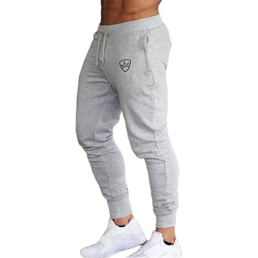 Joggers Men Four Seasons Sweatpants Solid Fitness Tracksuit Workout Pants Drawstring Pencil Pants Lightweight Casual Trousers