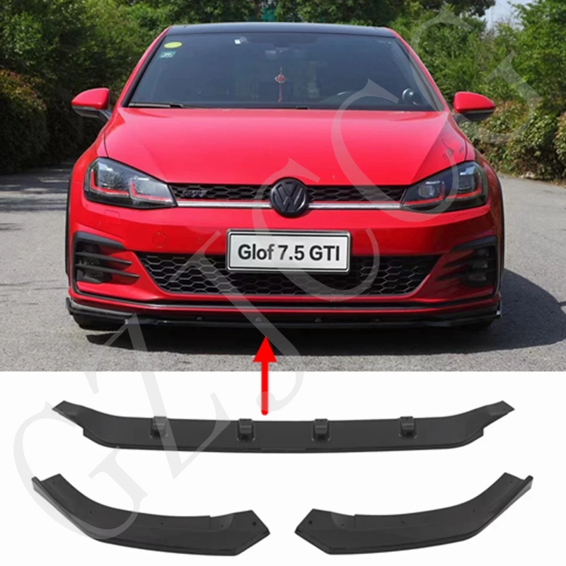 

GOLF 7.5 MK7.5 GTI spoiler bumper diffuser front lip body kit ABS material 3-stage for Volkswagen