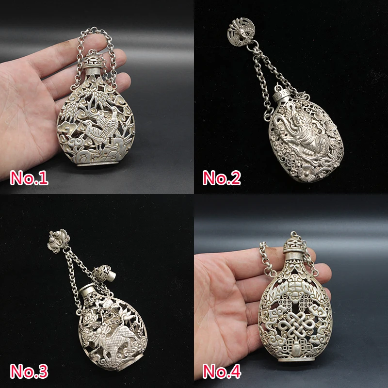 Chinese Miao silver copper retro hollow unicorn Phoenix/lion/flower and bird/various sachet pendant ornaments/No.1---No.4 styles