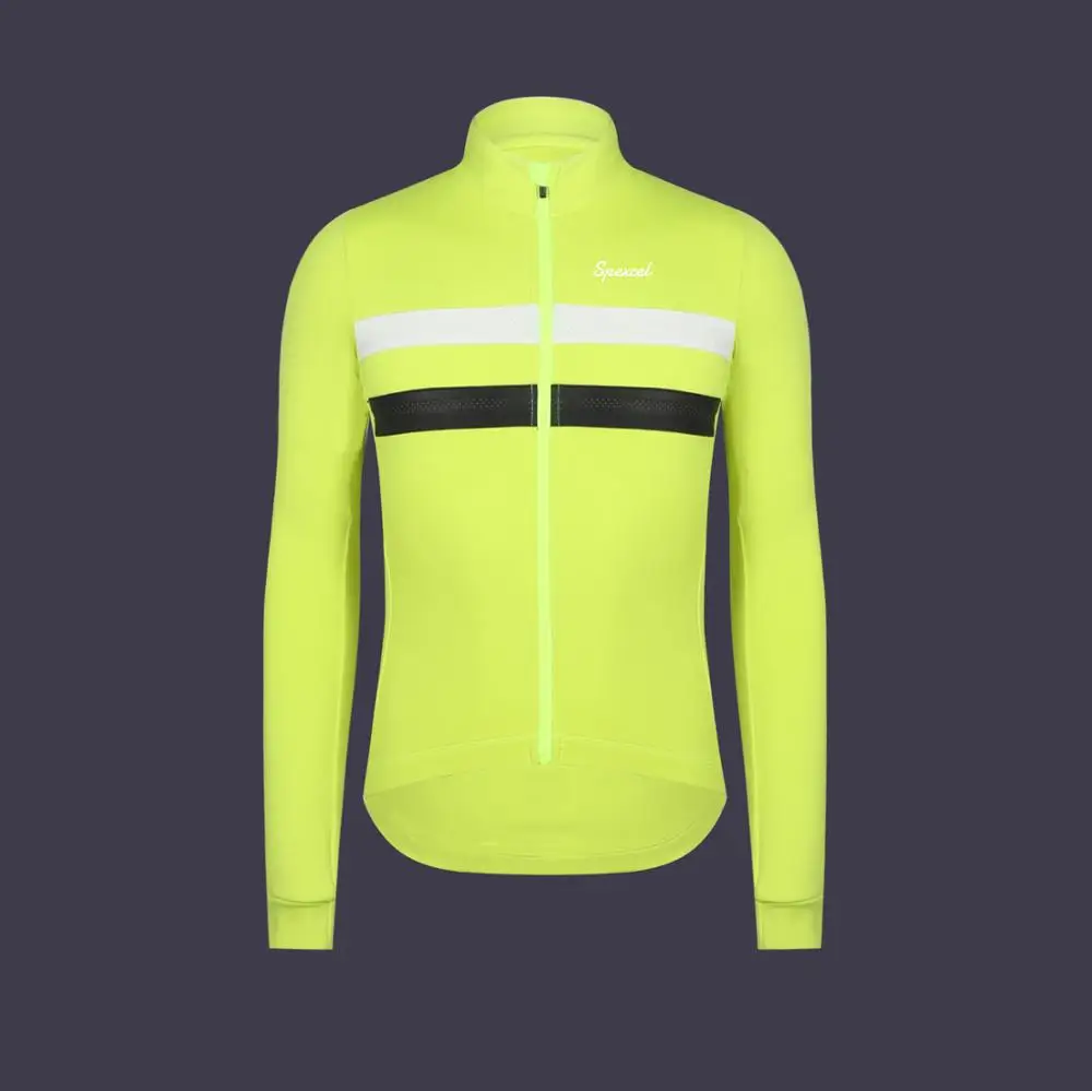 2019 NEW neon yellow Winter Thermal fleece Cycling Jersey with Reflective stripe urban bicycle clothes road mtb thermal  jersey