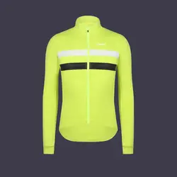 2019 NEW neon yellow Winter Thermal fleece Cycling Jersey with Reflective stripe urban bicycle clothes road mtb thermal  jersey