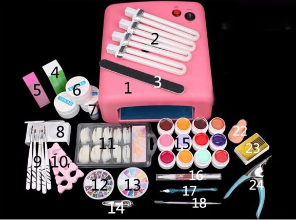 New Pro Nail Art Tools polish Set UV Kit nail gel nail tools 36W Timer Dryer Lamp Decorations Kit manicure acrylic nail kit UV