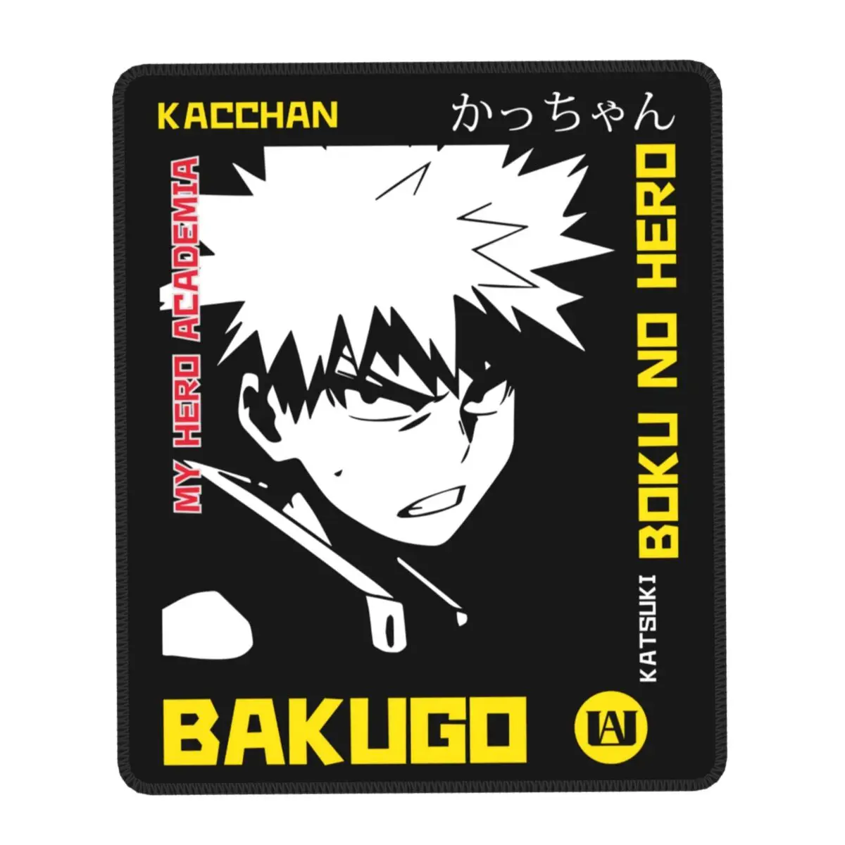 

Коврик для мыши Katsuki Bakugo с фиксирующим краем, игровой коврик для мыши, нескользящая резиновая основа, офисный настольный компьютерный коврик