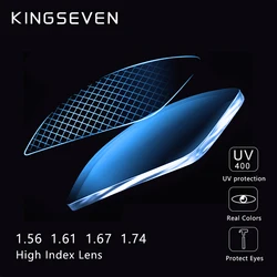 KINGSEVEN Anti Blue Blocking 1.56 1.61 1.67 Prescription CR-39 Resin Aspheric Glasses Lenses Myopia Hyperopia Presbyopia Lens