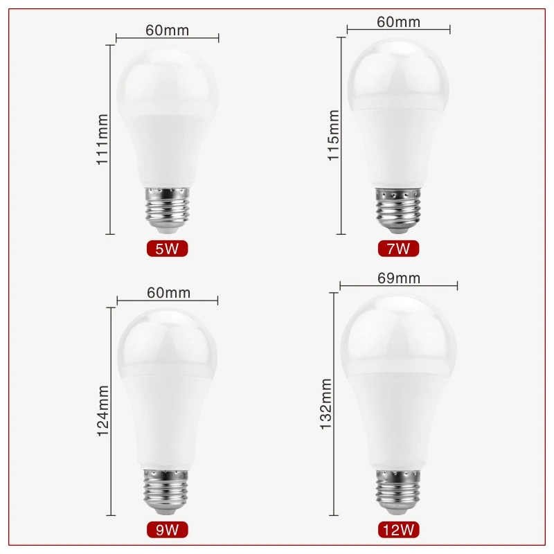 Dusk To Dawn Bulb E27 5W 7W 9W 12W Sensor Outdoor Light AC 110V 220V 85-265V Day Night Light Auto ON/OFF LED Smart Lamp