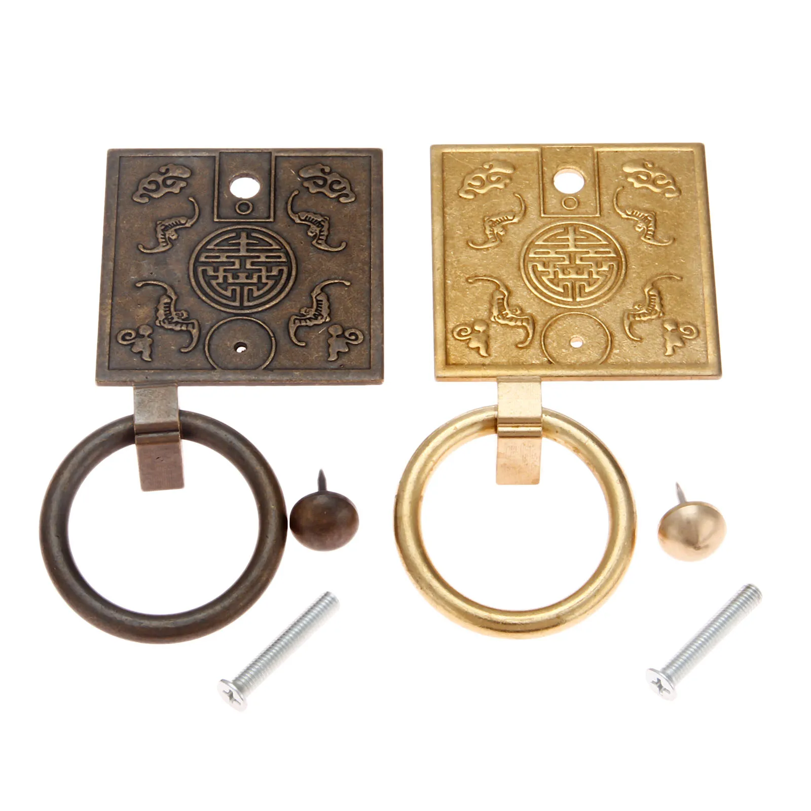 

1pc 60*60mm Cabinet Pulls Furniture Hardware Cupboard Ring Drawer Pull Knob for Wood Box Door Handle