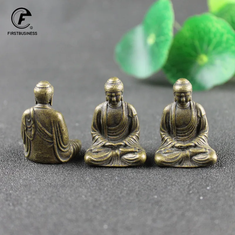 opper Sakyamuni Buddha Miniature Figurine Home Decor Statue Brass Sculpture Office Desktop Decoration Car Ornaments Accessories