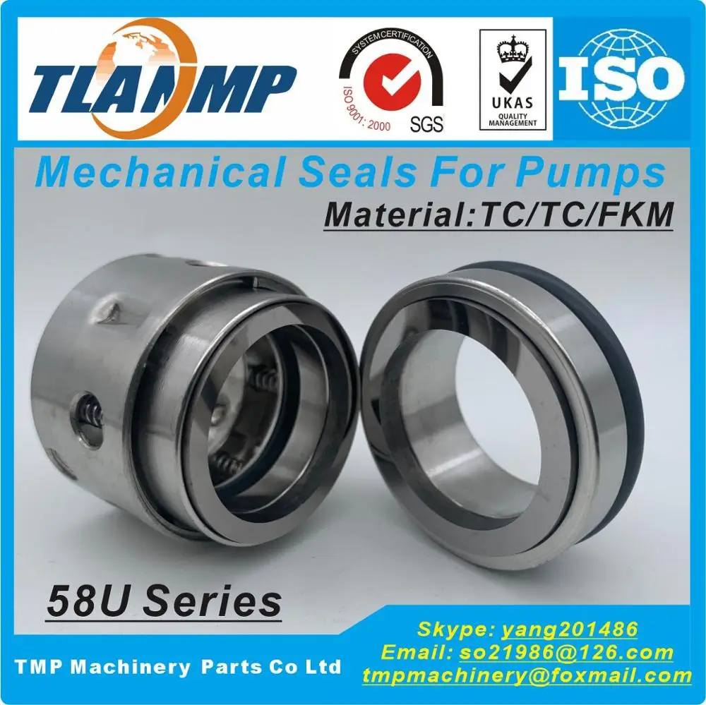 Type 58U-18/20/22/25/28/30/32/35/38/40/43/45/48 TLANMP Mechanical Seals with BO Type O-Rings Seats